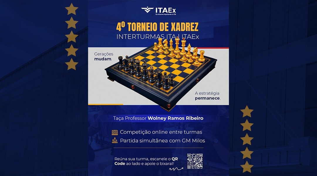 Estão abertas as inscrições para o 4º Torneio de Xadrez Interturmas ITA|ITAEx